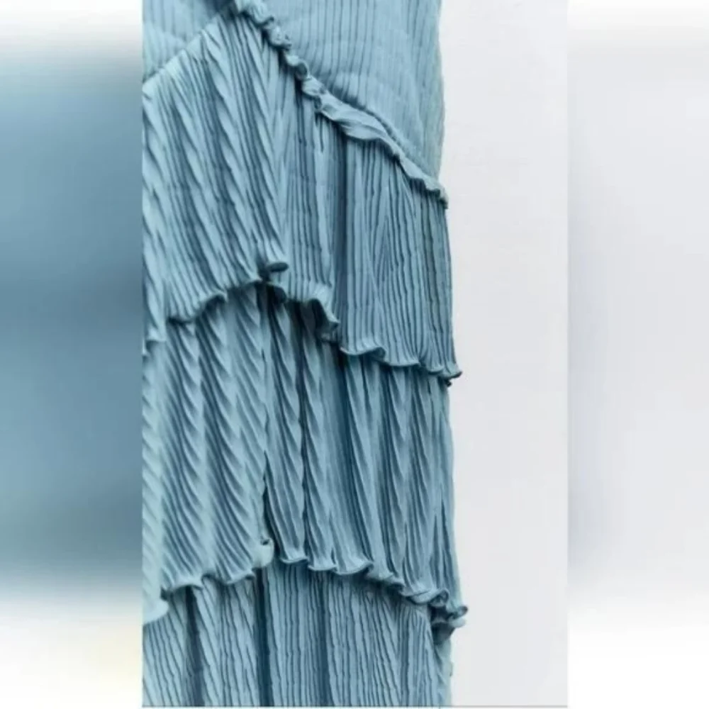 ZARA PLEATED ASYMMETRIC DRESS
